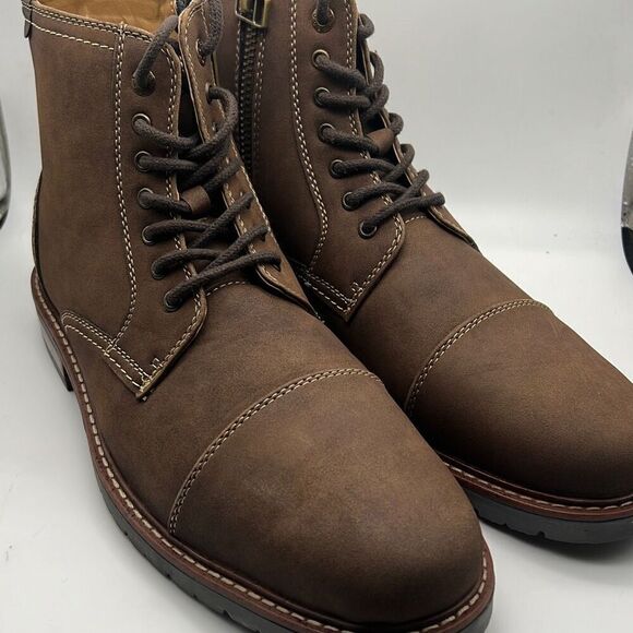 Dockers Mens Rawls Rugged Lace-up Synthetic Leather Lugged Sole Cap Toe Boot M12 - Picture 1 of 11